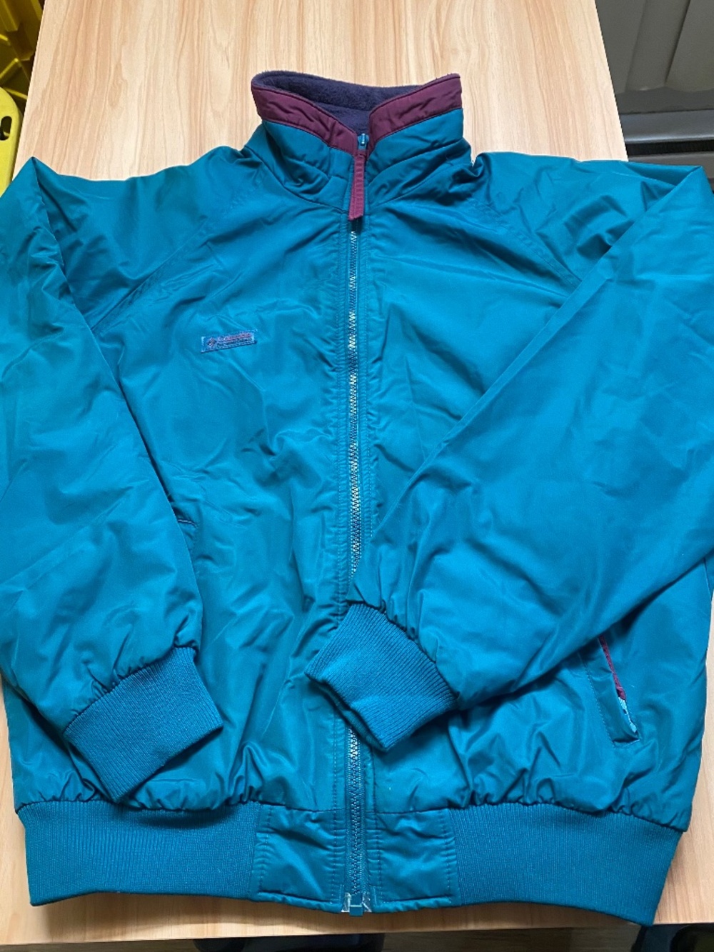 Vintage 90s Columbia Fleece Lined Jacket Teal Maroon - Men's Medium